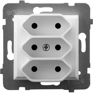Ospel ARIA Gniazdo potrójne EURO biały GP-3U/m/00 5775407 5907577482435