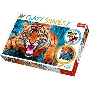 Trefl Puzzle 600 elementów Crazy Shapes - Oko w oko z tygrysem 5880396 5900511111101