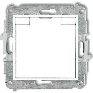 Karlik MINI Gniazdo bryzgoszczelne z/u IP44 z przesłonami klapka biała białe MGPB-1zp 6009882 5903268584358