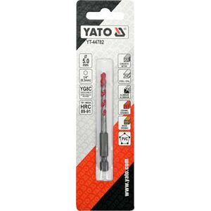Wiertło Yato `Wiertło uniwersalne 5,0x85 mm.uchwyt 1/4"Hex (beton,ceramika,stal,alum.,PCV,drewno) 6225592 5906083038310