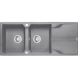 Zlewozmywak Deante .ANDANTE SZARY GRANIT 2K Z/O 1160x500x210, 3,5"+SPACE SAVER 6336538 5908212080382