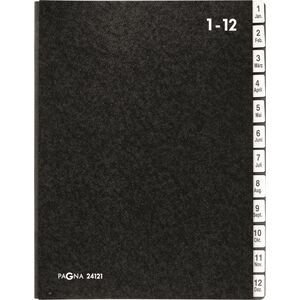 Pagna Teczka Pultordner Classic 12 Fächer 1-12/Jan-Dez schwarz 6415358 4013951002050