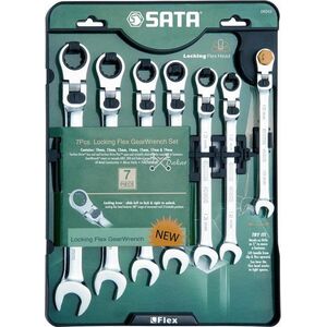 SATA SATA KLUCZE PŁASKO-OCZKOWE 7szt. ŁAMANE Z GRZECHOTKĄ, BLOKADA, 10 12 13 14 15 17 19 mm GLS09043 6415999 7891645087005