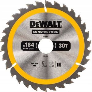 Dewalt piła tarczowa 184x30mm, 30 zębów (DT1942-QZ) 6418219 5035048095591