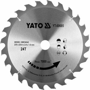 Yato YATO PIŁA TARCZ.WID. 235*24*25,4 60685 YT-60685 6418315 5906083052972
