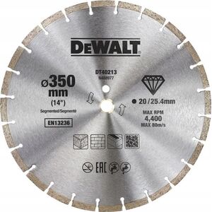 Dewalt tarcza diamentowa 350x25,4mm segmentowa (DT40213-QZ) 6420760 5035048542927