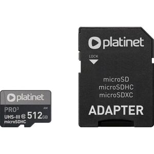Karta Platinet Pro MicroSDXC 512 GB Class 10 UHS-III/U3 A2  (PMMSDX512UIII) 6503774 5907595450959