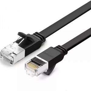 Ugreen Płaski kabel sieciowy UGREEN z metalowymi wtyczkami, Ethernet RJ45, Cat.6, UTP, 0,5m (czarny) 6593267 6957303851836