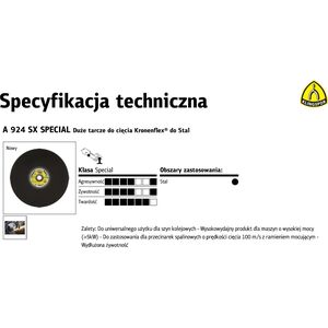 Klingspor KLINGSPOR TARCZA DO CIĘCIA METALU 356*4,0*25,4 A924SX Special DO SZYN KOLEJOWYCH K353097 6665150 5907560218386