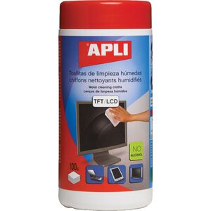 Apli Chusteczki nawilżane do czyszczenia ekranów LCD/TFT 100 szt. (AP11823) 6796193 8410782118237