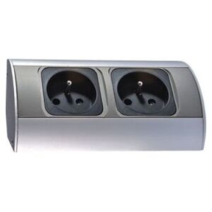 Orno Gniazdo meblowe podwójne z/u 16A IP20 aluminium/ tworzywo OR-AE-1303 7295051 5901752483415