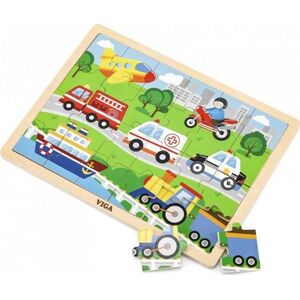 Viga Viga 51462 Puzzle na podkładce 24 elementy - pojazdy w mieście 7317919 6934510514624