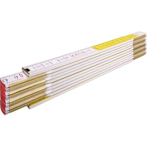 Stabila Miara składana 2m STABILA 617 buk, biało-żółta, sekcji 10 7416342 4005069011284