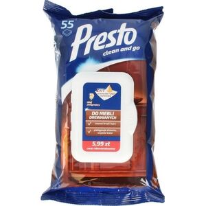 Presto 2w1 Ściereczka + Płyn czyszczący do mebli drewnianych 55szt. 7708113 5900095028758