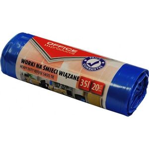 Office Products Worki na śmieci wiązane OFFICE PRODUCTS, premium (LDHD), 35L, 20szt., niebieskie 7919782 5901503663752