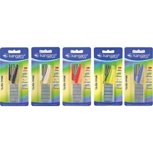 Zszywacz Kangaro Zszywacz KANGARO Mini-10/Y2+zszywki, zszywa do 10 kartek, blister, mix kolorów 7923703 8901057321044