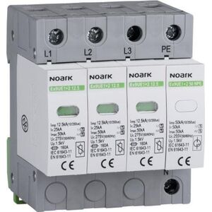 Noark Ogr. przep., typ I+II, 275 V AC, 12,5 kA, wymienna wkładka, 3+N-bieg. (Ex9UE1+2 12.5 3PN 275) 7964526 8592765033413