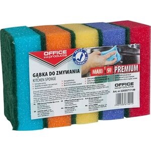 Office Products Gąbka do zmywania OFFICE PRODUCTS Maxi Premium, 5szt., mix kolorów 8012326 5901503674215