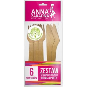 Anna Zaradna Zestaw sztućców drewnianych ANNA ZARADNA, 6 kompletów, drewno 8013494 5903936033553