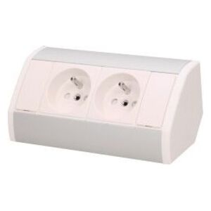 Orno Gniazdo meblowe 2x2P+Z, biało-srebrne 8074684 5902560329759