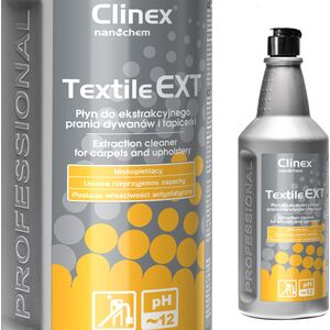 Clinex Płyn do maszynowego i ręcznego prania dywanów i tapicerki CLINEX Textile EXT 1L Płyn do maszynowego i ręcznego prania dywanów i tapicerki CLINEX Textile EXT 1L 8147775 5907513274018
