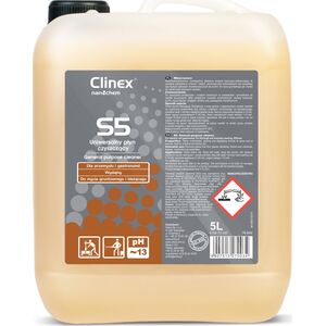 Clinex Uniwersalny płyn czyszczący do uporczywych zabrudzeń CLINEX S5 5L Uniwersalny płyn czyszczący do uporczywych zabrudzeń CLINEX S5 5L 8147792 5907513270034