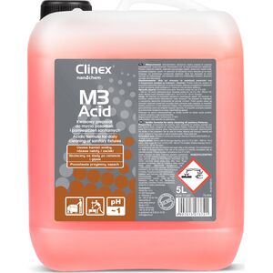 Clinex Koncentrat kwaśny płyn do mycia łazienek pomieszczeń sanitarnych CLINEX M3 Acid 5L Koncentrat kwaśny płyn do mycia łazienek pomieszczeń sanitarnych CLINEX M3 Acid 5L 8147874 5907513273721