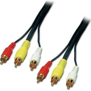 Kabel Lindy RCA (Cinch) x3 - RCA (Cinch) x3 10m czarny (35544) 8167677 4002888355445