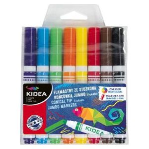 Derform Flamastry Kidea ze stożkową końcówką jumbo 8 kolorów 8176096 5901130078097