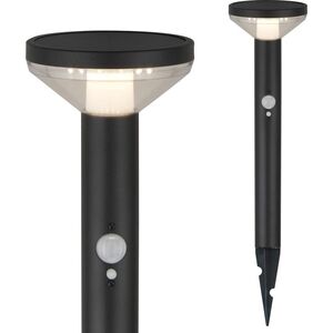 Maclean Lampa solarna LED z czujnikiem Maclean MCE465 B, czarna, IP44, 3 tryby świecenia, bateria Li-ion 18650 3,7V 1200 mAh, wbijana 8244705 5902211120025