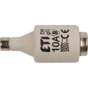 Eti-Polam Wkładka bezpiecznikowa 10A DII gG / BiWtz 500V AC/250V DC E27 002312404 8369138 3838895000044