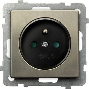 Ospel SONATA Gniazdo pojedyncze z/u z przesłonami nowe srebro GP-1RMZP/m/44 8374761 5907577462277