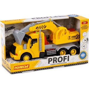 Polesie Samochód-koparka z napędem żółty, światło, dźwięk w pudełku 8485868 4810344086440