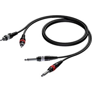 Kabel Procab Jack 6.3 mm x2 - RCA (Cinch) x2 1.5m czarny (CAB631/1.5) 8500924 5414795001213