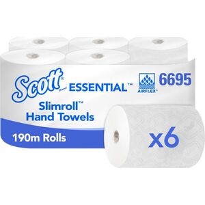 Kimberly-Clark Kimberly-Clark Scott Slimroll - Ręczniki papierowe w roli, białe, 6 rolek - 190 m 8503842 5027375050855