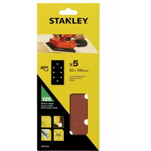 STA.PAPIER ŚCIERNY 93mm x 190mm P120 /5szt. 8 OTWORÓW NA RZEP 8549318 5035048373958