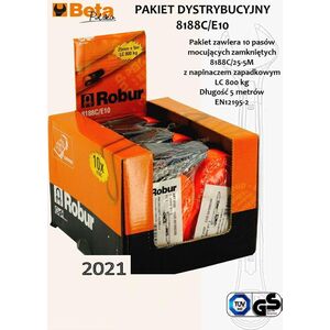 Beta Tools BETA PAS MOCUJĄCY 750kg/5,0m/25mm EKSPOZYTOR /10szt BE8188C-E10 8680642 8014230928166