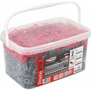 AWTools AWTOOLS SYSTEM POZIOMOWANIA PŁYTEK PROMO BOX 1,5mm - 7-15mm - KLIPS 700szt. + KLIN 200szt. AW30376 8964192 5903678607395
