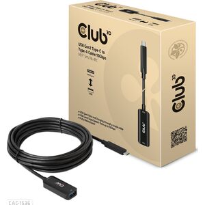 Kabel USB Club 3D USB-C - USB-A 5 m Czarny (500708) 9497115 8719214472078