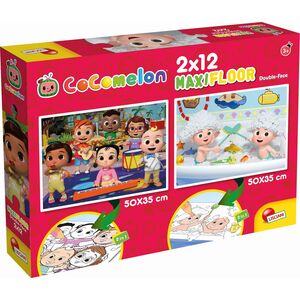 Lisciani LISCIANI COCOMELON DWUSTRONNE PUZZLE PODLOGOWE 2X12 E. CZAS COŚ ZBUDOWAĆ 9540868 8008324091133