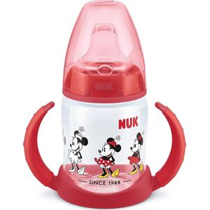 NUK Butelka do nauki picia z uchwytem i wskaźnikiem temperatury Myszka Minnie 150 ml czerwona Nuk 9549930 4008600387329