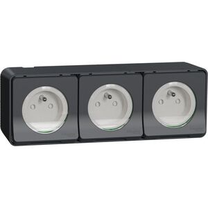 Schneider Electric Mureva Styl Gniazdo 2P+PE potrójne antracytowe MUR36037 9557895 3606480789786