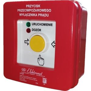 Elektromet Przycisk ppoż. n/t 2 tory prądowe 12A R-Z przyciskowy diody czerw/ziel 230V AC/230V AC PPWP-1 B/4 904406 9595632 5906197481712
