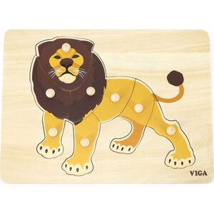 Viga Toys VIGA Drewniane Puzzle Montessori Lew z Pinezkami 9662194 6971608446023