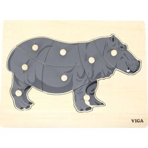 Viga Toys Drewniane Puzzle Montessori Hipopotam z Pinezkami (44604) 9662196 6971608446047