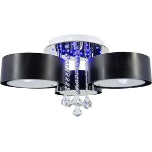 Lampa sufitowa Mdeco LAMPA sufitowa ELMDRS8006/3 8C BL MDECO metalowa OPRAWA crystal glamour chrom czarna 9935185 5902021249763