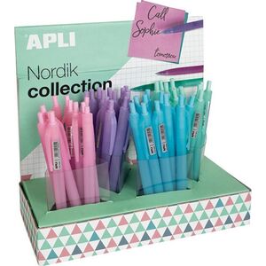 Apli Długopis automatyczny żelowy APLI Nordik, trójkątny, wkład niebieski, mix kolorów pastel 9944813 8410782182801