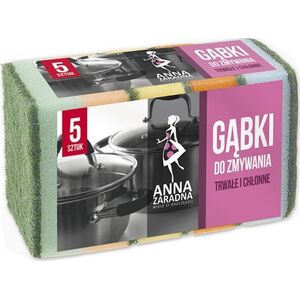 Anna Zaradna Gąbki do zmywania ANNA ZARADNA, prostokątne, 5 szt., mix kolorów 9944862 5903936005192