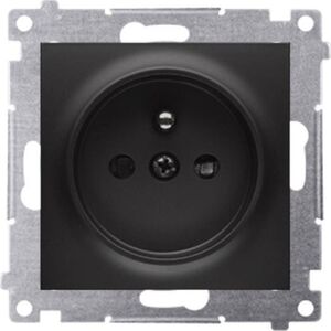 Kontakt-Simon Simon 54 Gniazdo wtyczkowe z uziemieniem i przesłonami (moduł) 16A 250V szybkozłącza czarny mat DGZ1CZ.01/49 10134588 5902787870904