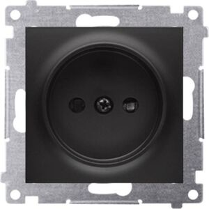 Kontakt-Simon Simon 54 Gniazdo wtyczkowe bez uziemienia z przesłonami (moduł) 16A 250V zaciski śrubowe czarny mat DG1Z.01/49 10134590 5902787870911